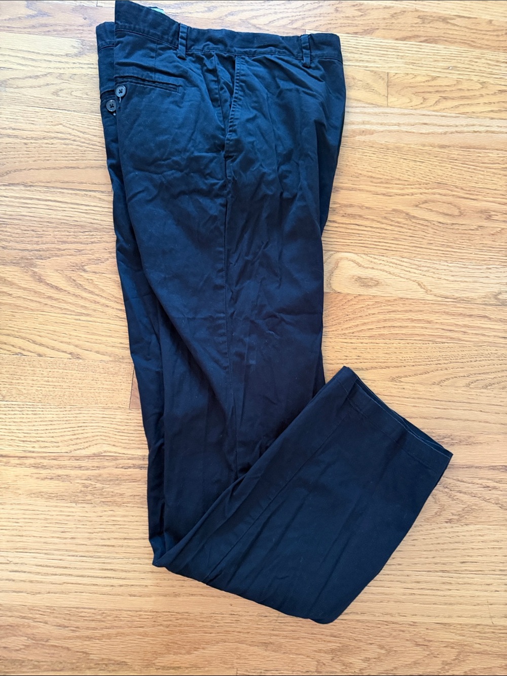 Frank & Oak Men's Black Chinos 33x32 Organic Cotton Classic Environment Work